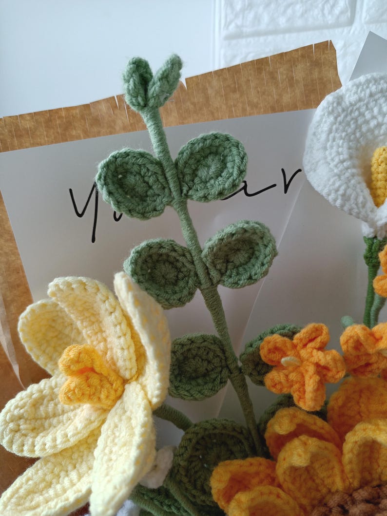 Radiant Warmth: Vibrant Multi-Color Hand-Knitted Bouquet | A Bundle of Sunshine