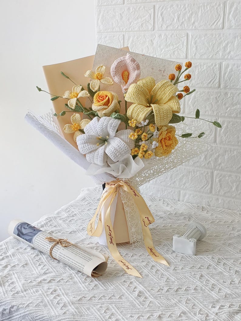 Sunset Glow: Handmade Healing Orange Bouquet