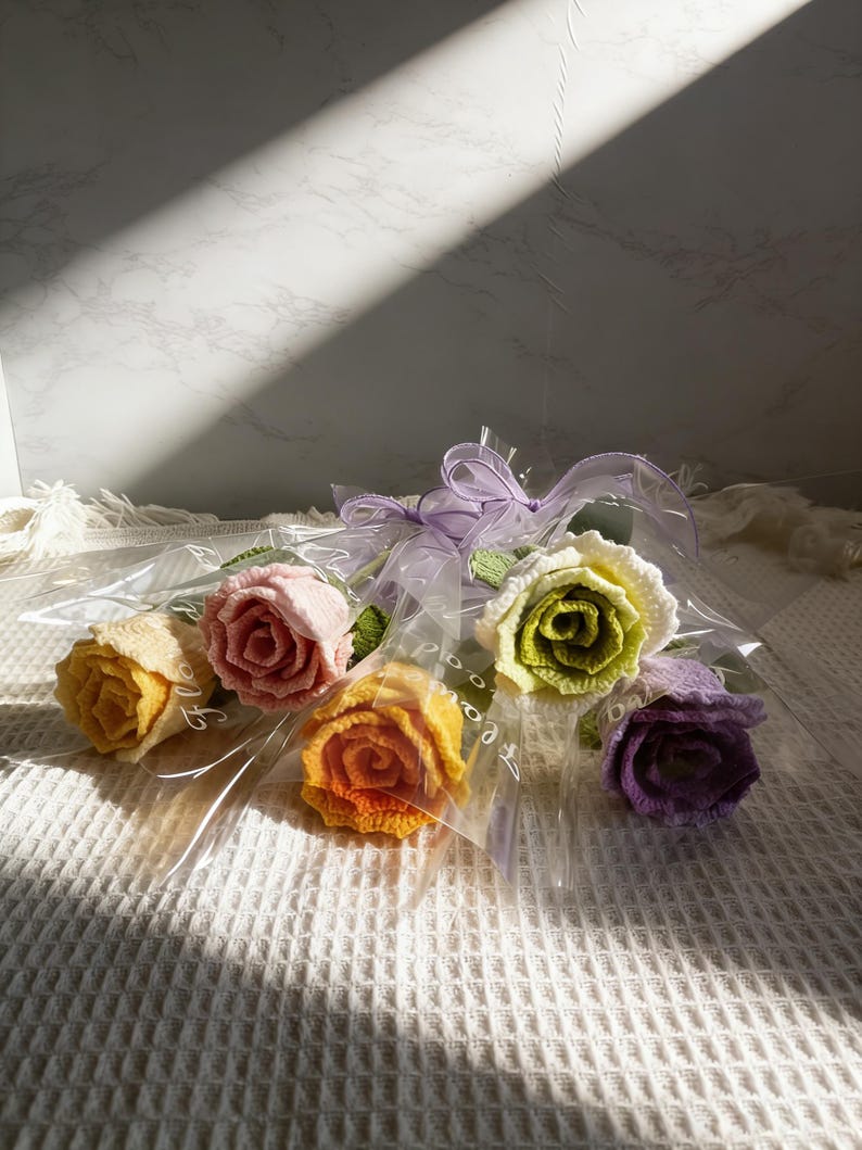 Handmade Crochet Rose Bouquet