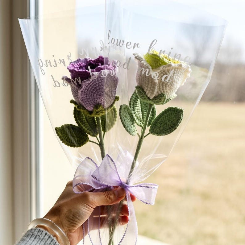 Handmade Crochet Rose Bouquet