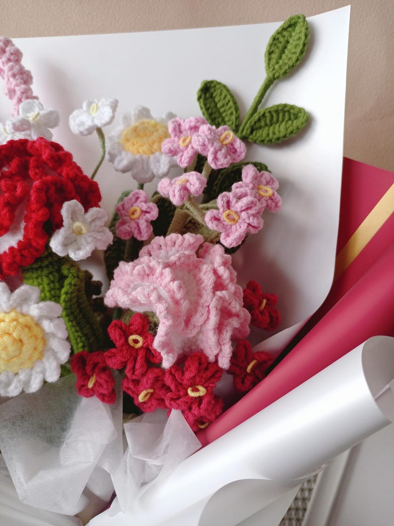 Lasting Warmth: Vintage Red Yarn Flowers