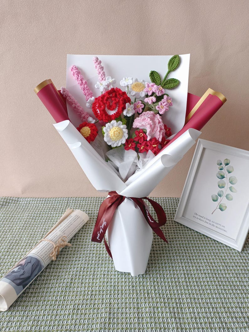 Lasting Warmth: Vintage Red Yarn Flowers