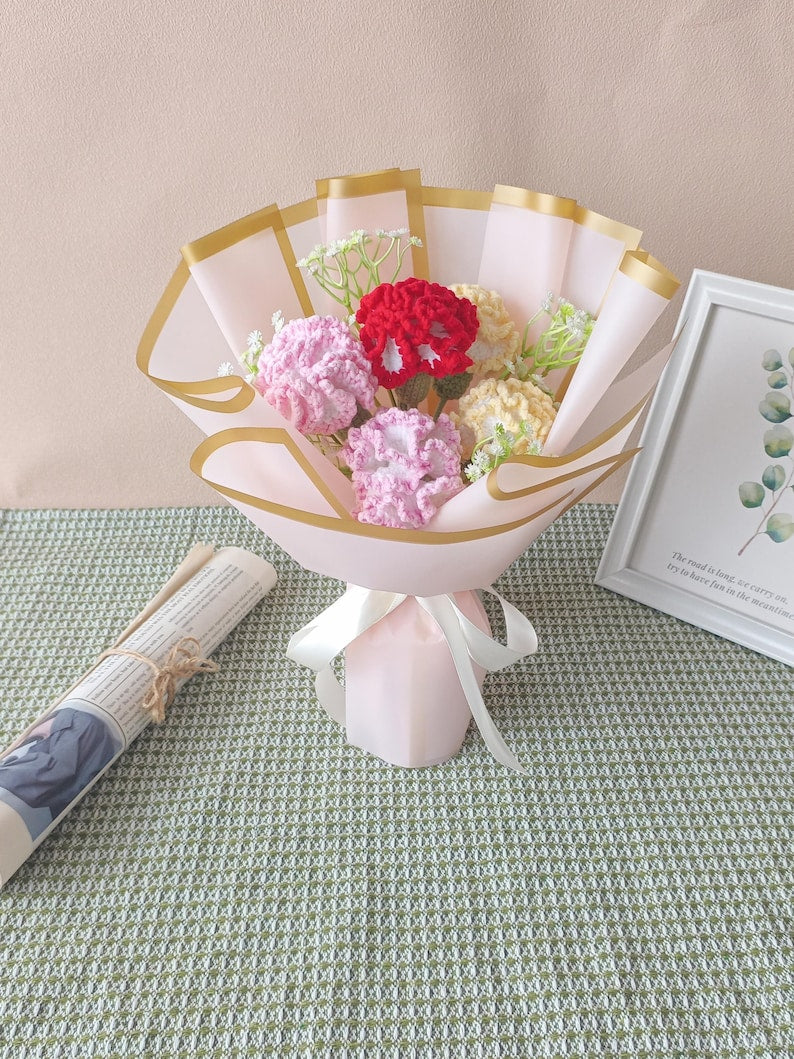 Sweet Confession: Pink Crochet Healing Bouquet