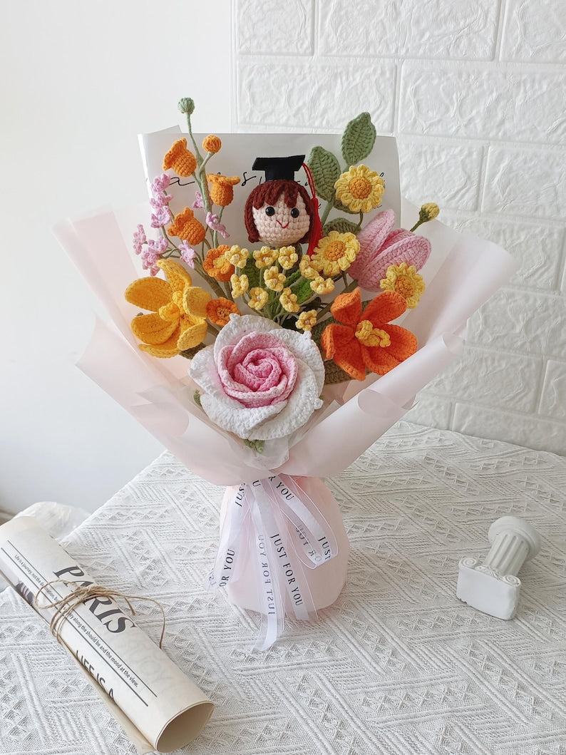 The Graduation Keepsake | Custom Amigurumi & Crochet Bouquet